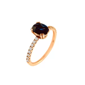 Diamond Blue Sapphire Ring