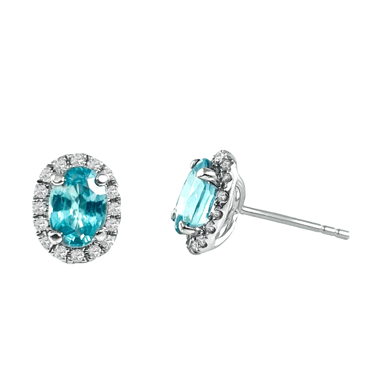 Diamond Blue Zircon Earrings - Image 2