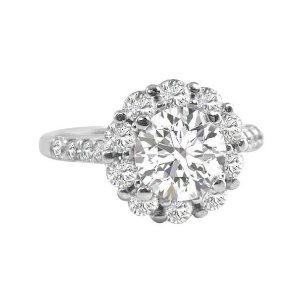 Diamond Halo Engagement Ring - Image 2