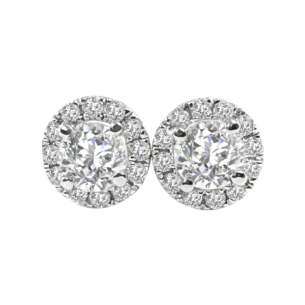 Diamond Halo Stud Earrings