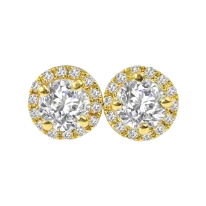 Diamond Halo Stud Earrings
