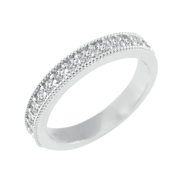Diamond Milgrain Stacking Band