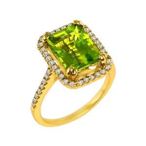 Diamond Peridot Ring