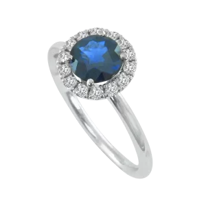 GIA No Heat Blue Sapphire Diamond Ring
