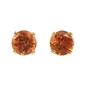 Orange Spessartite Stud Earrings